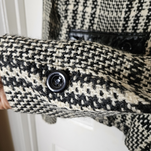 BARAMI Classic Houndstooth Black/White Women Jacket Size 12 - Picture 5 of 13